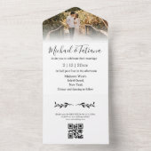 elegante trendige qr Code uAwg Hochzeit All In One Einladung (Innen Boden)