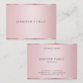 Elegante trendige Rose Gold Color Template Moderne Visitenkarte (Vorne/Hinten)