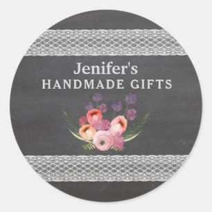 Elegante trendige Vintage Tafelspitze Aquarell Runder Aufkleber