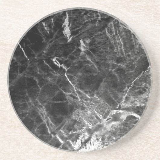 Elegante, trendige Vorlage für schwarzen Marmor pe Getränkeuntersetzer (Vorne)