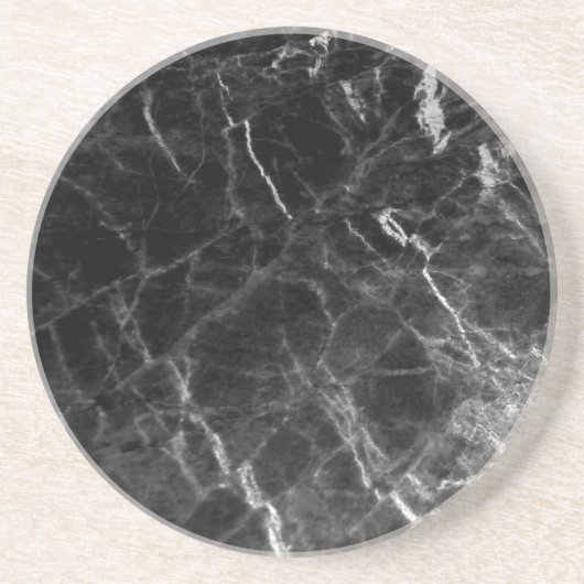 Elegante trendige Vorlage Schwarzes Marmor Design  Getränkeuntersetzer (Vorne)