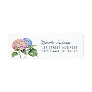 Elegante trendige Wasserfarbe Hortensie Rücksendea