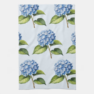 Elegante trendige Wasserfarbe Hortensien-Blumen  Geschirrtuch