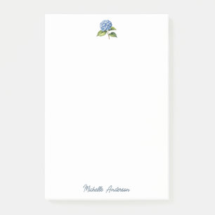 Elegante trendige Wasserfarbe Hortensien Blumen Post-it Klebezettel