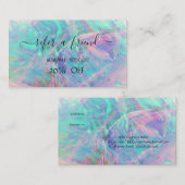 Elegante Trendy Beruflich Opal Iridescent Empfehlungskarte (Vorne/Hinten)