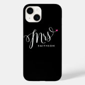 Elegante Trendy Black and White Calligraphy Bride Case-Mate iPhone Hülle (Rückseite)
