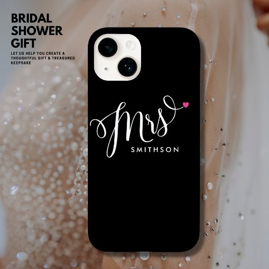 Elegante Trendy Black and White Calligraphy Bride Case-Mate iPhone Hülle