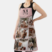 Elegante Trendy Blush Pink Familie Foto Collage Schürze (InSitu)