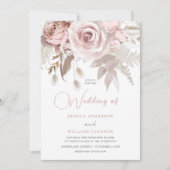 Elegante Trendy Dusty Rose Blush Spring Wedding Einladung (Vorderseite)
