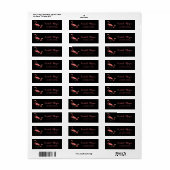 Elegante Trendy, Flamingos, Black Address Label (Vorne)