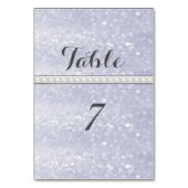 Elegante trendy glittery romantische Perlen Hochze Tischnummer (Rückseite)