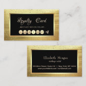 Elegante Trendy Gold Confetti Frame Loyalty Card Treuekarte (Vorne/Hinten)
