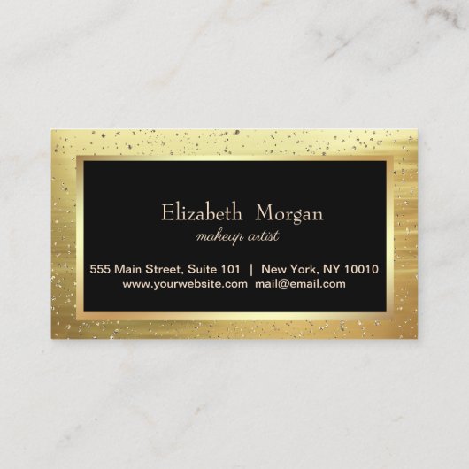 Elegante Trendy Gold Confetti Frame Loyalty Card Treuekarte (Rückseite)