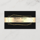 Elegante trendy Gold Geometric, Rahmen, Schwarz Visitenkarte (Vorderseite)