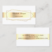 Elegante trendy Gold Geometric, Rahmen Visitenkarte (Vorne/Hinten)