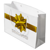 Elegante trendy Gold Ribbon Geschenktasche Große Geschenktüte (Rückseite Schrägansicht)