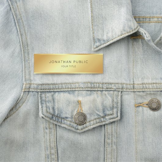 Elegante Trendy Goldschablonen-modernes Namensschild (Beispiel)