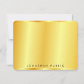 Elegante trendy Imitate Gold Metallic Look Templat Mitteilungskarte (Rückseite)