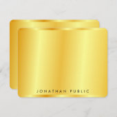 Elegante trendy Imitate Gold Metallic Look Templat Mitteilungskarte (Vorne/Hinten)