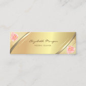 Elegante Trendy, Imitate Gold Streifen, Rose Mini Visitenkarte (Vorderseite)