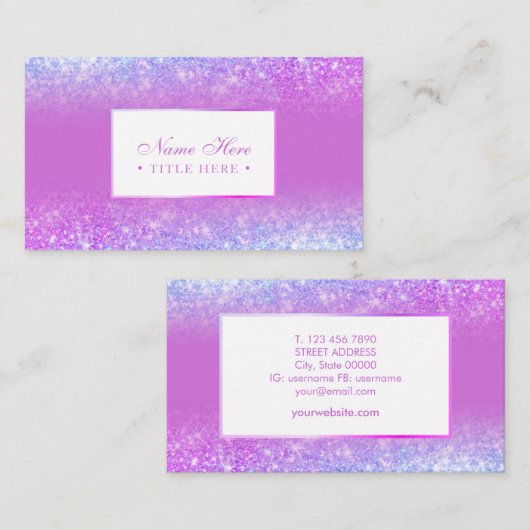 Elegante Trendy lila Geschäfts-Luxuskarte Visitenkarte (Vorne/Hinten)