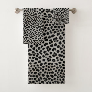 Elegante Trendy Luxury White Leopard Collection Badhandtuch Set