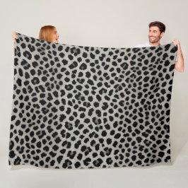 Elegante Trendy Luxury White Leopard Collection Fleecedecke