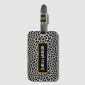Elegante Trendy Luxury White Leopard Collection Gepäckanhänger (Vorderseite Vertikal)