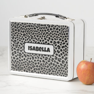 Elegante Trendy Luxury White Leopard Collection Metall Brotdose