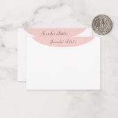 Elegante Trendy Moderne Kalligraphie Rosa Weiß Mitteilungskarte (Vorderseite/Rückseite Beispiel)