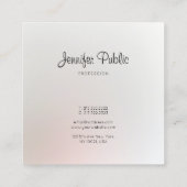 Elegante Trendy Moderne Kunst, Dichtung und Musik Quadratische Visitenkarte (Rückseite)