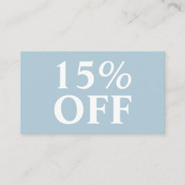 Elegante Trendy Pastel Blue Modern Discount Card Rabattkarte