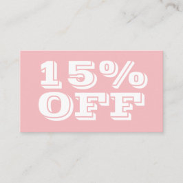 Elegante Trendy Pastel Pink Moderne Discount Card Rabattkarte