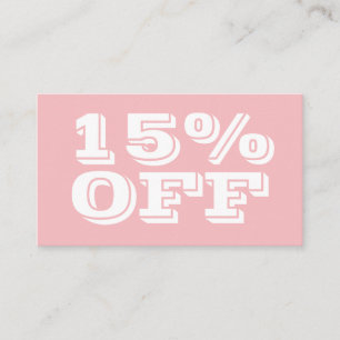 Elegante Trendy Pastel Pink Moderne Discount Card Rabattkarte
