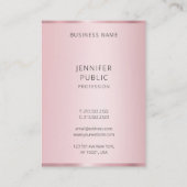 Elegante trendy Rose Gold Template Beruflich Visitenkarte (Rückseite)