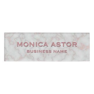 Elegante Trendy Rosen-Goldmarmorierunggewohnheit Namenschild
