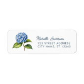 Elegante Trendy Watercolor Hydrangea Rücksendeadre (Vorne)