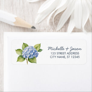 Elegante Trendy Watercolor Hydrangea Rücksendeadre
