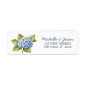 Elegante Trendy Watercolor Hydrangea Rücksendeadre (Vorne)