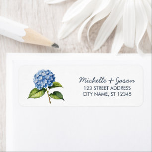 Elegante Trendy Watercolor Hydrangea Rücksendeadre