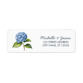 Elegante Trendy Watercolor Hydrangea Rücksendeadre (Vorne)