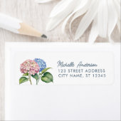 Elegante Trendy Watercolor Hydrangea Rücksendeadre (Insitu)