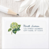 Elegante Trendy Watercolor Hydrangea Rücksendeadre (Insitu)