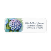 Elegante Trendy Watercolor Hydrangea Rücksendeadre (Vorne)