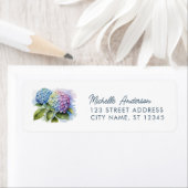 Elegante Trendy Watercolor Hydrangea Rücksendeadre (Insitu)