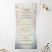 Elegante Tri-Fold-Märchenhochzeit in einem Dreifach-gefaltete Programmkarte (Innenseite)