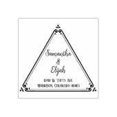 Elegante Triangle Couple-Rücksendeadresse Gummistempel (Prägung)