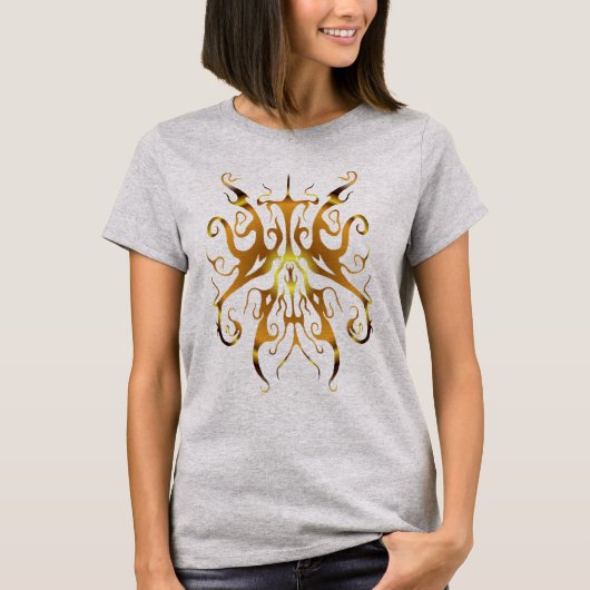 Elegante Tribal Tattoo - Gold T-Shirt (Vorderseite)