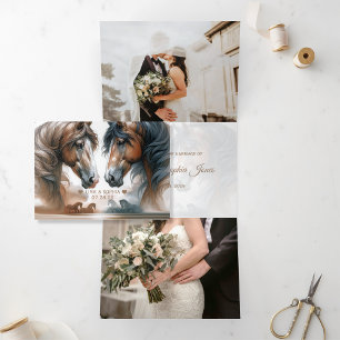 Elegante Trifold Add Foto Wedding Ankündigung