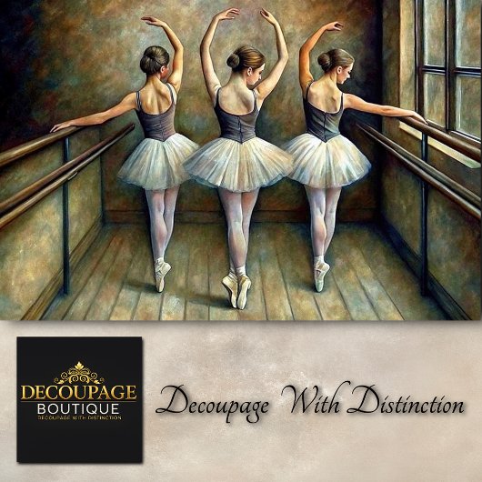 Elegante Trio Dance Ballerina Seidenpapier